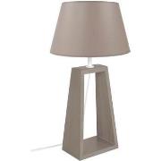 Lampes de bureau Tosel Lampe de chevet colonne bois taupe