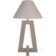 Lampes de bureau Tosel Lampe a poser colonne bois taupe