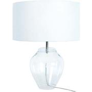 Lampes de bureau Tosel Lampe a poser vase verre transparent et blanc