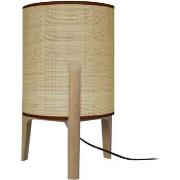 Lampes de bureau Tosel Lampe a poser cylindrique bois naturel et paill...
