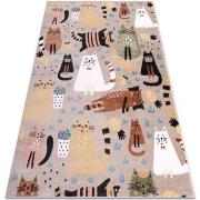 Tapis Rugsx Tapis FUN Kittens pour enfants, chats beige 240x330 cm