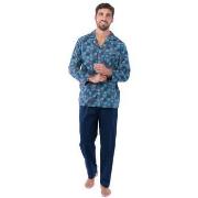 Pyjamas / Chemises de nuit Achile Pyjama long en pur coton chaine et t...