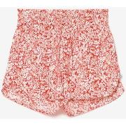 Short enfant Le Temps des Cerises Short roseigi à motif floral rouge