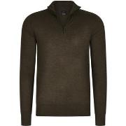 Sweat-shirt Mario Russo Half Zip Trui Cold Brown