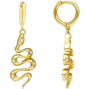 Boucles oreilles Orusbijoux Boucles D'oreilles Dorées Serpent Serti