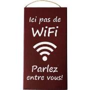 Tableaux, toiles Qualiart Plaque décorative en bois Ici pas de Wifi - ...