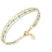 Bracelets Orusbijoux Bracelet Argent Doré Triple Chaine Petite Perles ...