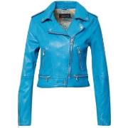 Blouson Oakwood Blouson Kyoto en cuir Ref 59397 Bleu