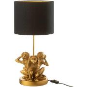 Lampes à poser Jolipa Lampe Singes de la sagesse en résine dorée 53 cm