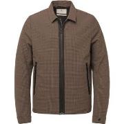 Sweat-shirt Cast Iron Veste Zippé Carreaux Marron