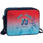 Sac bandoulière Pepe jeans Besace Scolaire ref 39651 rouge bleu 38*27*...