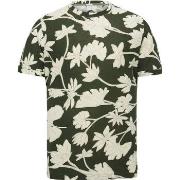T-shirt Cast Iron T-Shirt Fleurs Vert Foncé
