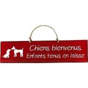 Tableaux, toiles Qualiart Plaque décorative en bois - Chiens bienvenus...