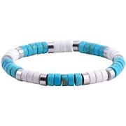 Bracelets Sixtystones Bracelet Perles Heishi Turquoise Bleu -Large-20c...