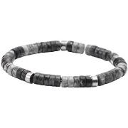 Bracelets Sixtystones Bracelet Perles Heishi En Jaspe Noir -Large-20cm