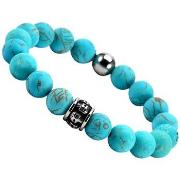 Bracelets Sixtystones Bracelet Grosses Perles Turquoise -Medium-18cm