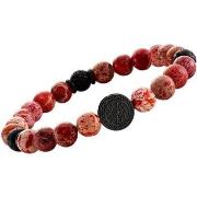 Bracelets Jourdan Bracelet homme Yasur perles naturelles rouge