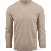 Sweat-shirt Suitable Pull Johan Col Rond Beige