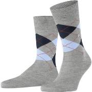 Socquettes Burlington Chaussettes Manchester Carreaux Gris 3615