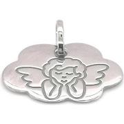 Pendentifs Brillaxis Médaille ange nuage or blanc 9 carats