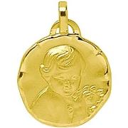 Pendentifs Brillaxis Médaille ange fleur or 18 carats