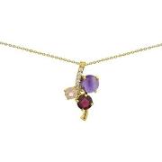 Collier Brillaxis Collier améthyste rhodolite quartz oz or jaune