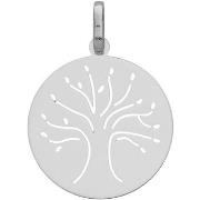 Pendentifs Brillaxis Médaille arbre de vie or blanc 18 carats