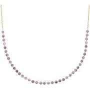 Collier Brillaxis Collier doré perles mauves