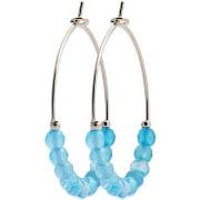 Boucles oreilles Brillaxis Créoles perles quartz turquoise