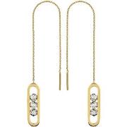 Boucles oreilles Brillaxis Boucles d'oreilles rectangle pendantes or