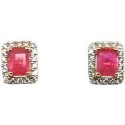 Boucles oreilles Brillaxis Boucles d'oreilles rubis et diamants or