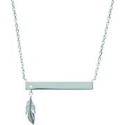 Collier Brillaxis Collier Plaque plume argent