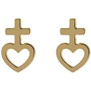 Boucles oreilles Brillaxis Boucles d'oreilles or ex-voto croix/coeur