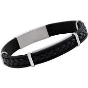 Bracelets Jourdan Bracelet homme Bach cuir noir