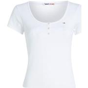 T-shirt Tommy Jeans T shirt femme Ref 60366 Blanc
