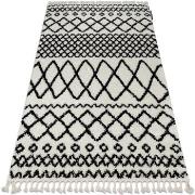 Tapis Rugsx Tapis BERBER SAFI N9040 blanc et noir 80x150 cm