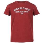 T-shirt enfant American College TEE-SHIRT BRODERIE - BURGUNDY - 8 ans