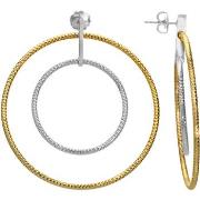 Boucles oreilles Orusbijoux Boucles D'oreilles Argent Doré 55mm Bicolo...