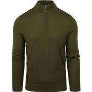 Sweat-shirt Suitable Merino Half Zip Sweater Olive Green