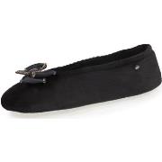 Chaussons Isotoner Chaussons ballerines Femme double Nœud Tissu Noir