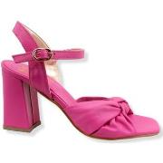 Chaussures Divine Follie Sabot Nodo Pelle Tacco Largo Rosa Fuxia 2589-...