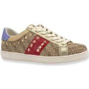 Chaussures Guess Sneaker Donna Loghi Borchie Beige Red FL7RL3FAL12