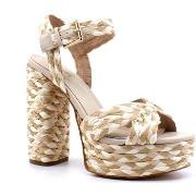 Chaussures Guess Sandalo Tacco Alto Intreccio Donna Tan FL6GBNELE03