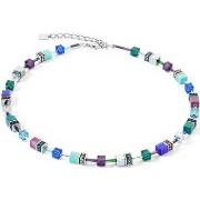 Collier Coeur De Lion Collier GeoCUBE Iconic turquoise mauve