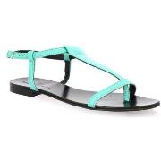 Sandales Gianni Crasto Nu-pieds cuir turquoise