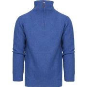 Sweat-shirt Suitable Pull Demi-Zip Bleu Bleu