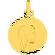 Pendentifs Brillaxis Médaille ronde vierge or 18 carats