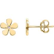 Boucles oreilles Brillaxis Boucles d'oreilles motif fleur or jaune oxy...