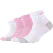 Chaussettes de sports Skechers 4PPK Girls Mesh Ventilation Quarter Soc...