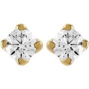 Boucles oreilles Brillaxis Boucles d'oreilles puces diamnats or jaune ...